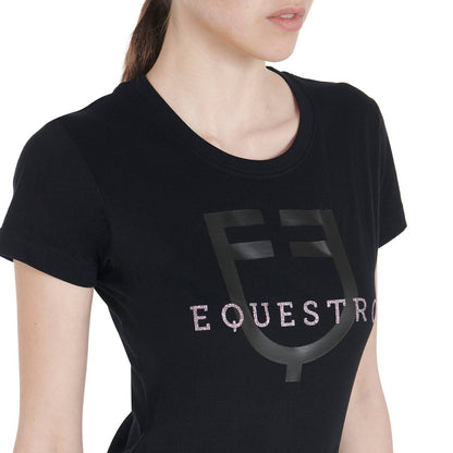 Slim fit t-shirt with sequin logo - Equestro