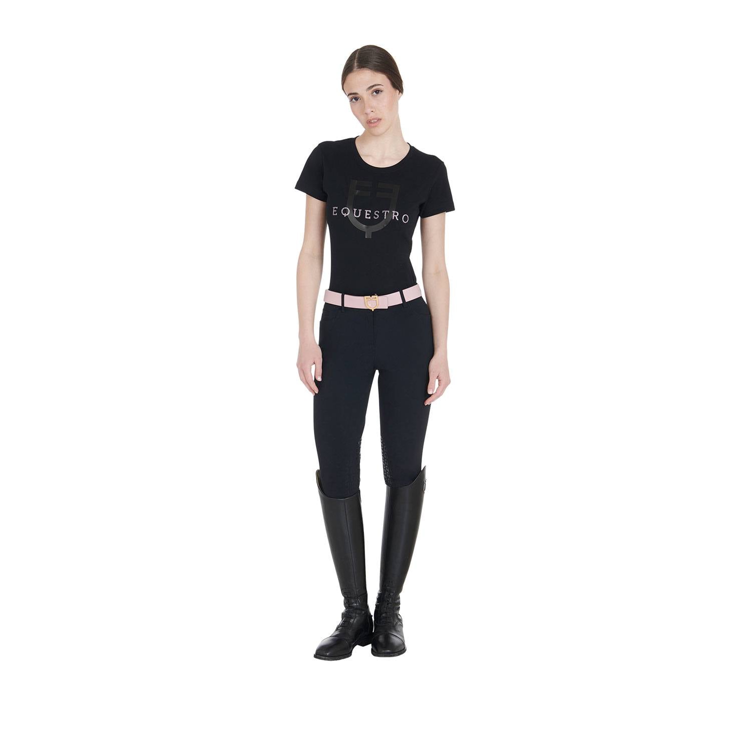 Slim fit t-shirt with sequin logo - Equestro