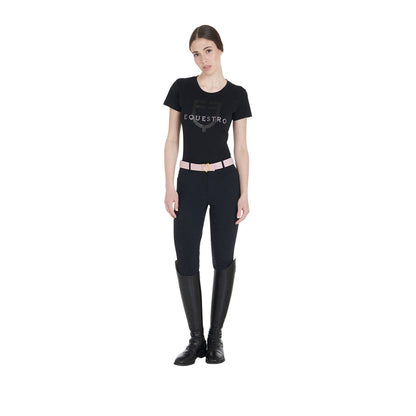 Slim fit t-shirt with sequin logo - Equestro