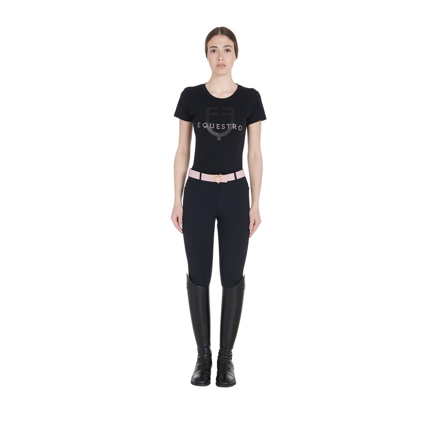 Slim fit t-shirt with sequin logo - Equestro