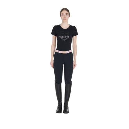 Slim fit t-shirt with sequin logo - Equestro