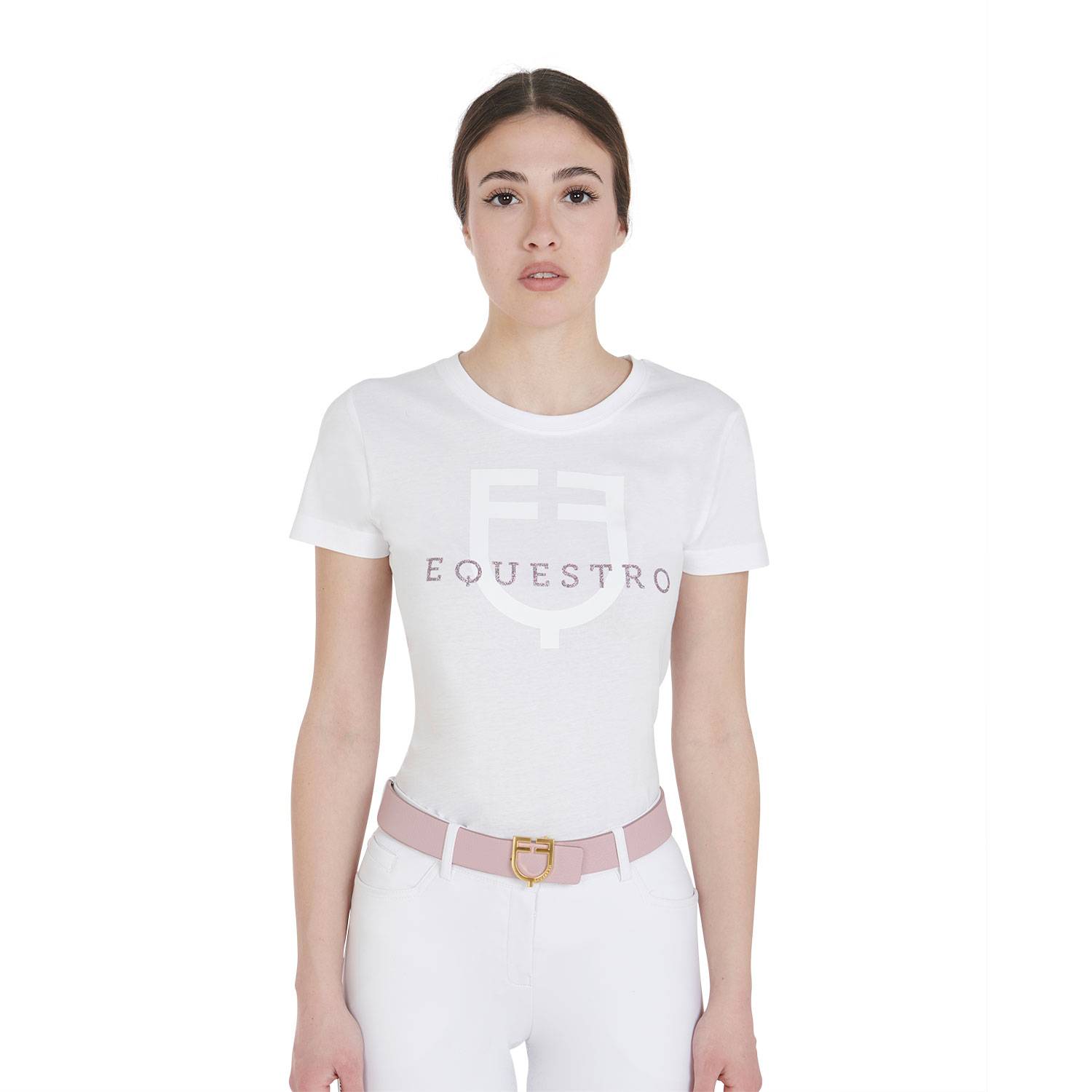 Slim fit t-shirt with sequin logo - Equestro