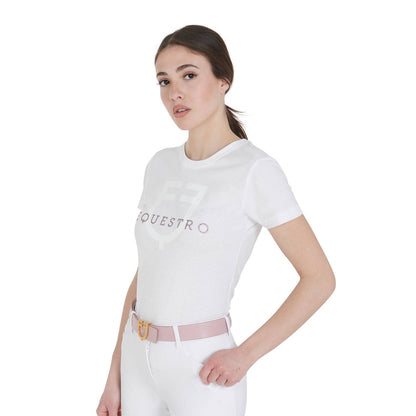 Slim fit t-shirt with sequin logo - Equestro