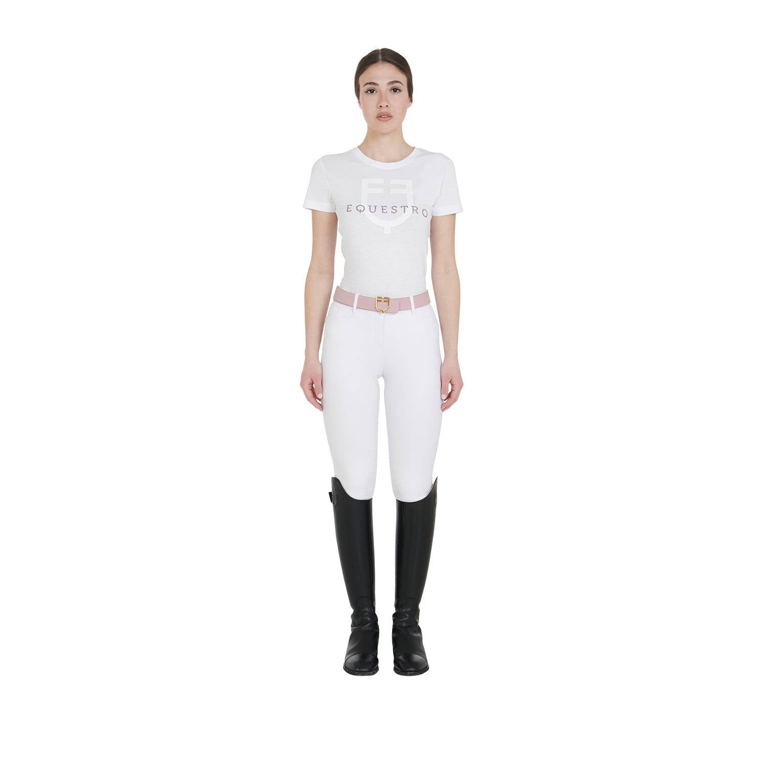 Slim fit t-shirt with sequin logo - Equestro