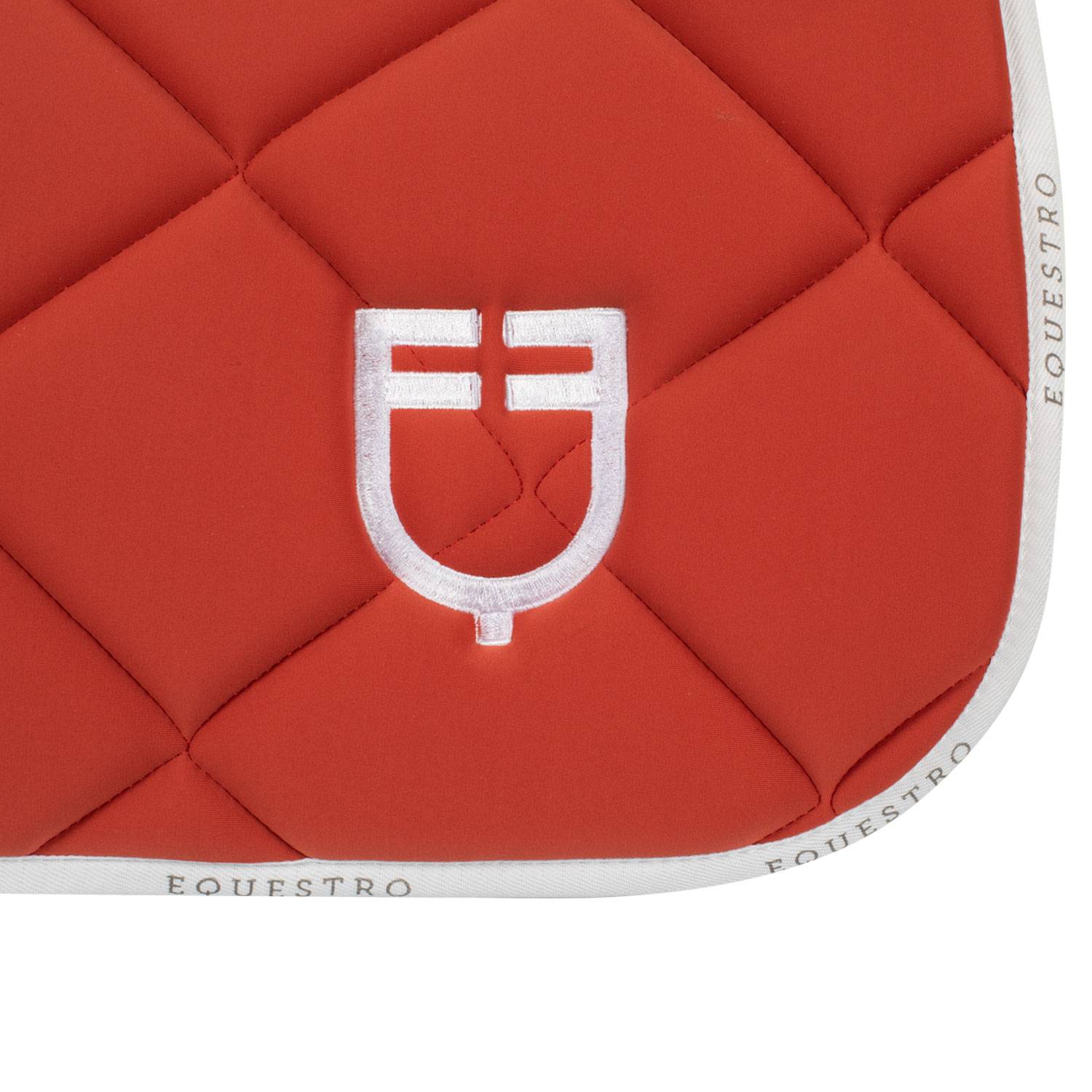 Technical saddle pad logo brick/white - EQUESTRO