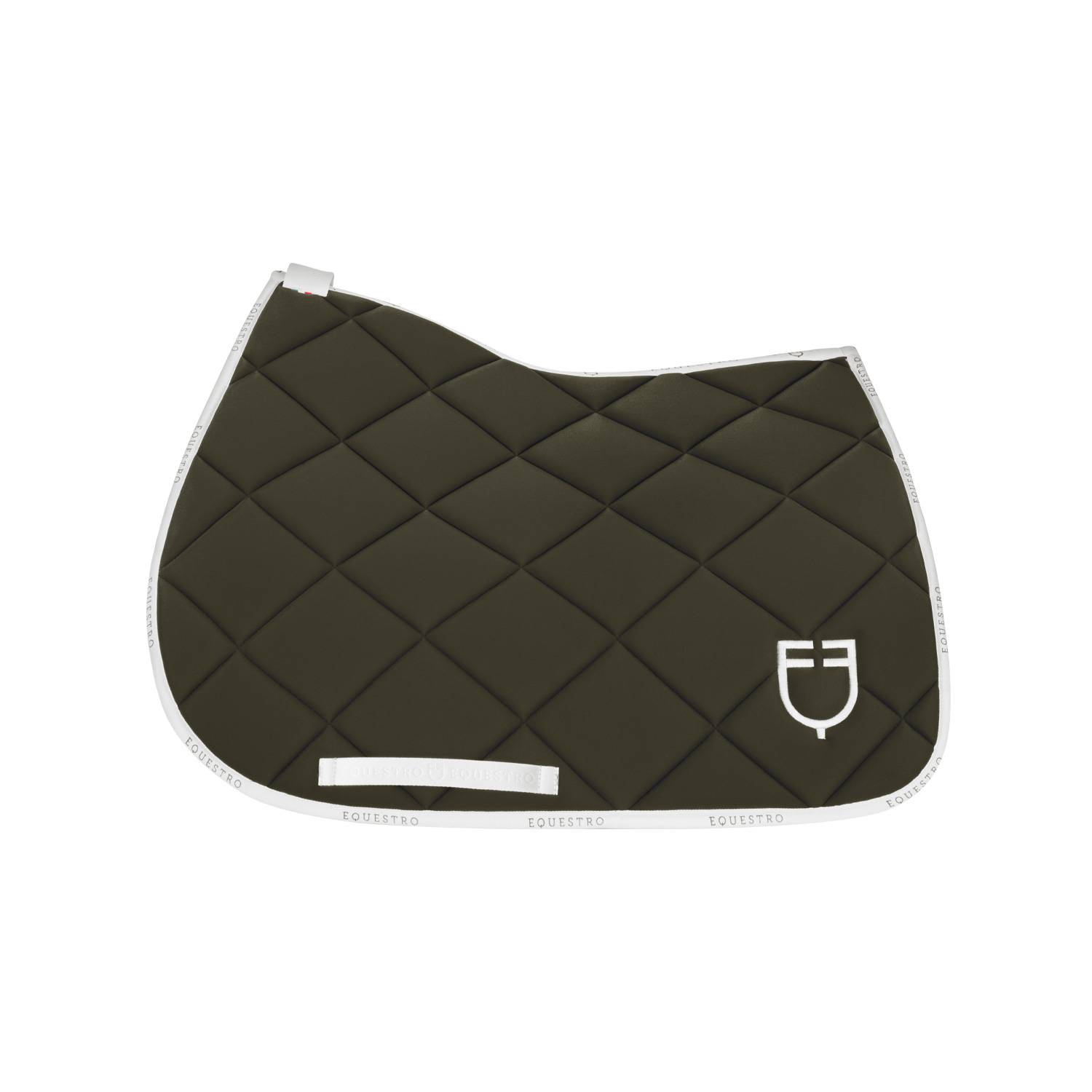Tapis de selle technique logo kaki/blanc - EQUESTRO