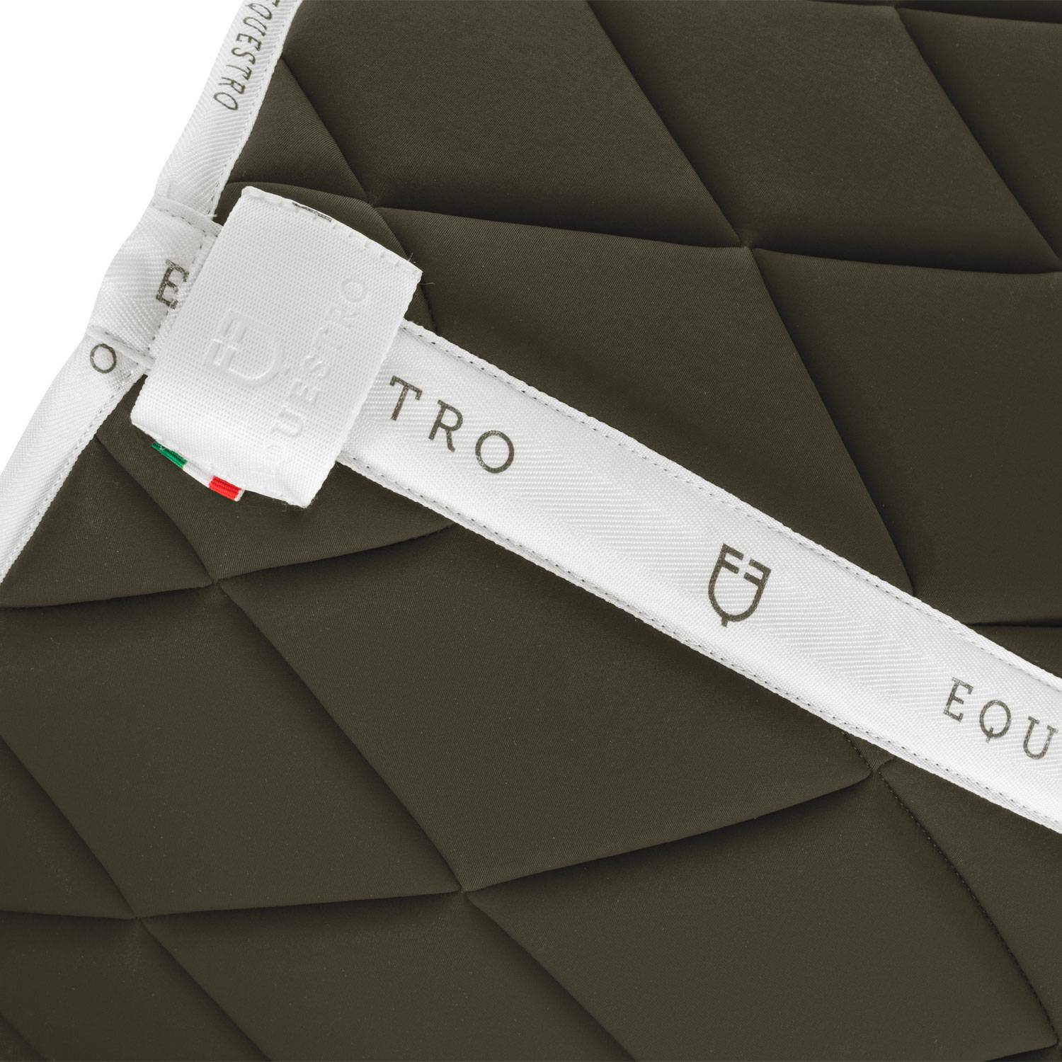 Tapis de selle technique logo kaki/blanc - EQUESTRO
