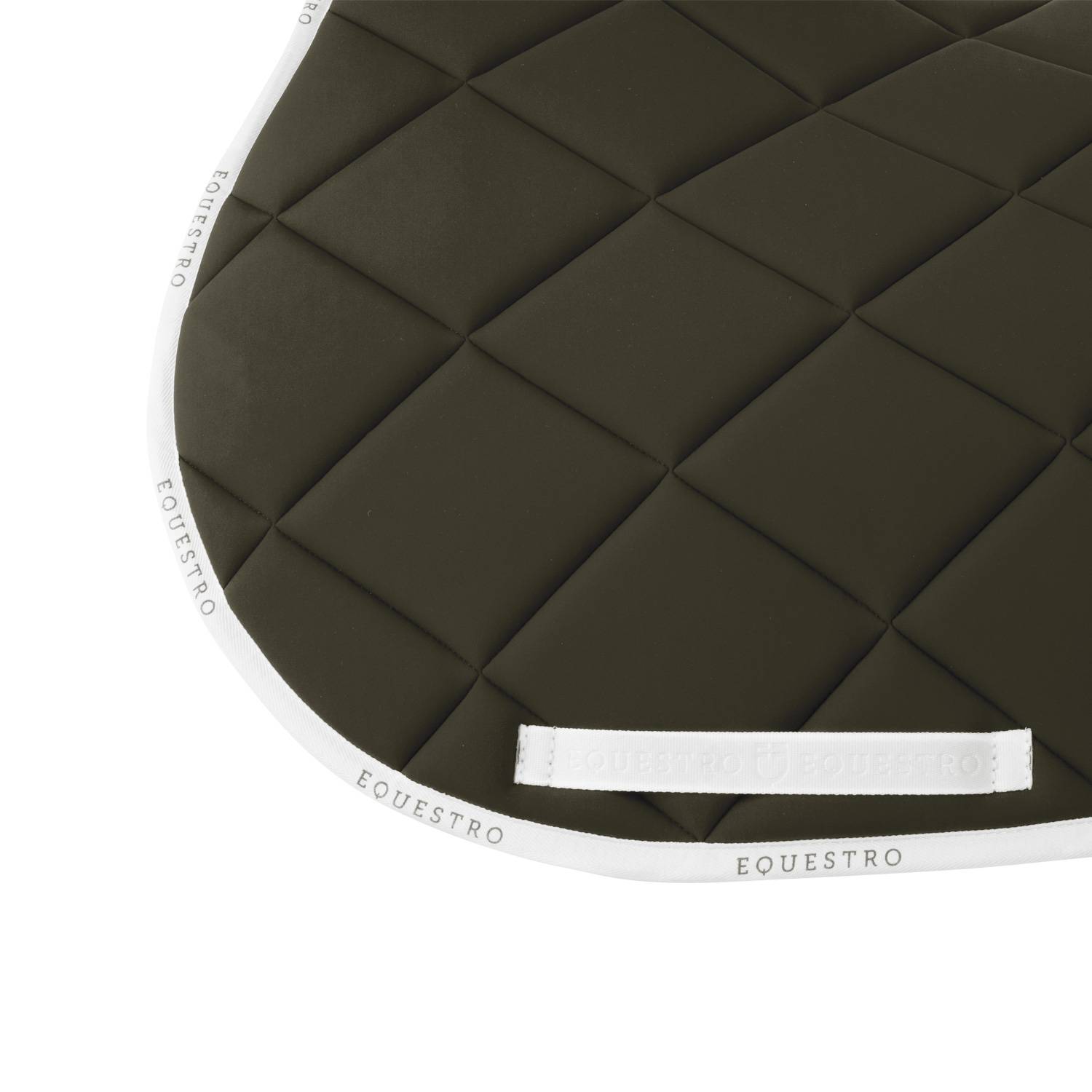 Tapis de selle technique logo kaki/blanc - EQUESTRO