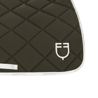 Tapis de selle technique logo kaki/blanc - EQUESTRO