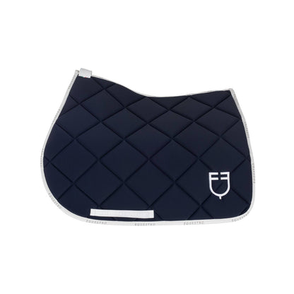 Tapis de selle technique logo bleu marine/blanc - Equestro