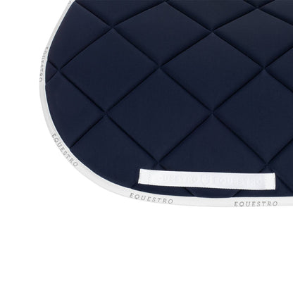 Tapis de selle technique logo bleu marine/blanc - Equestro