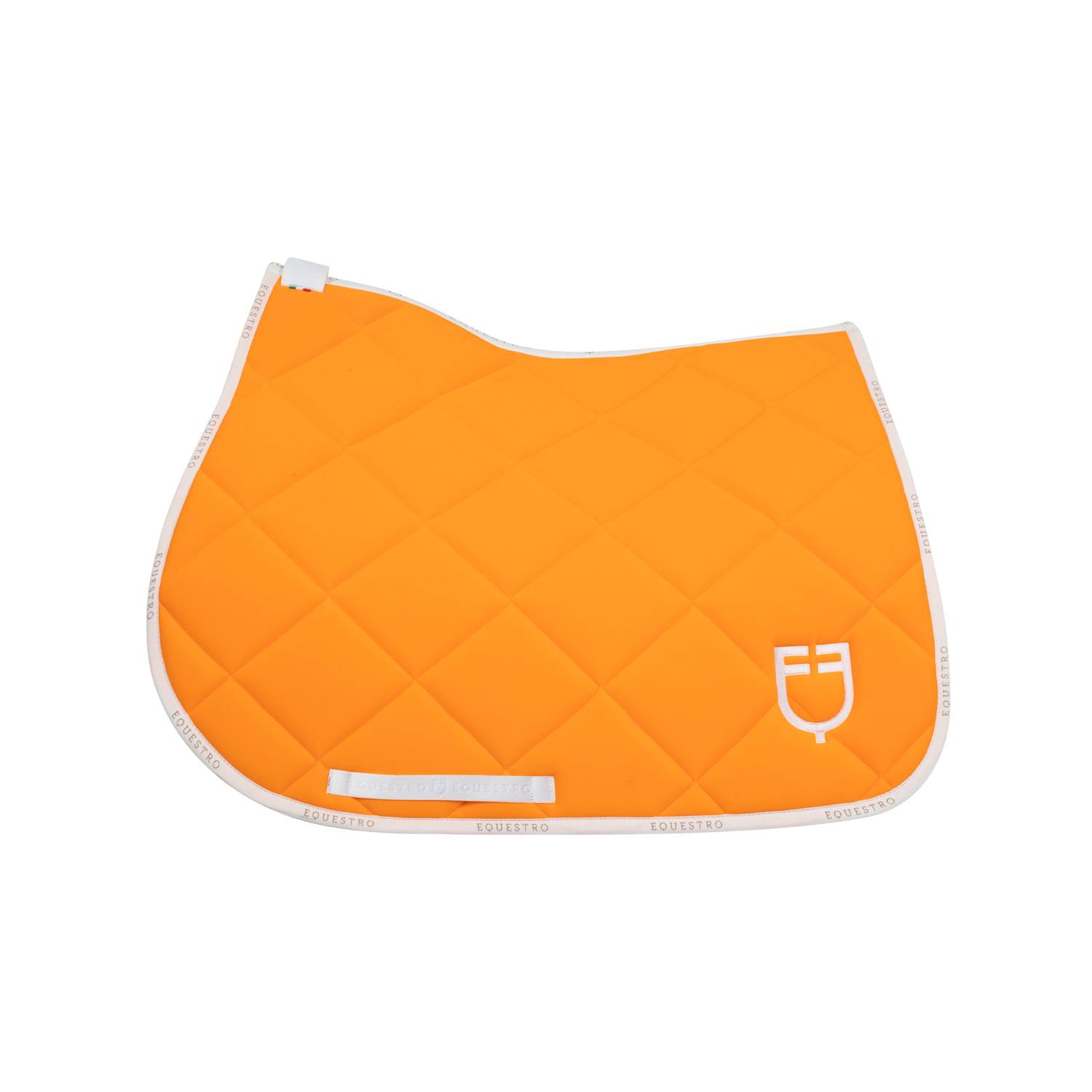 Tapis de selle technique logo orange/blanc - EQUESTRO