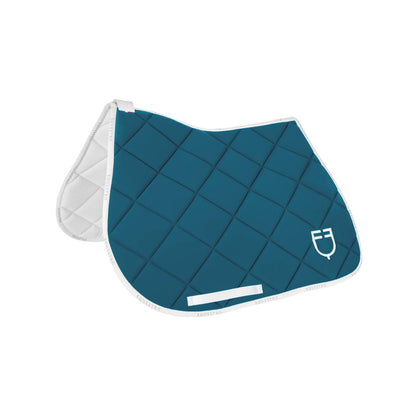 Tapis de selle technique logo bleu pétrole/blanc- EQUESTRO