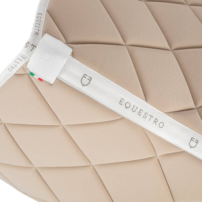 Tapis de selle technique logo beige/blanc - EQUESTRO