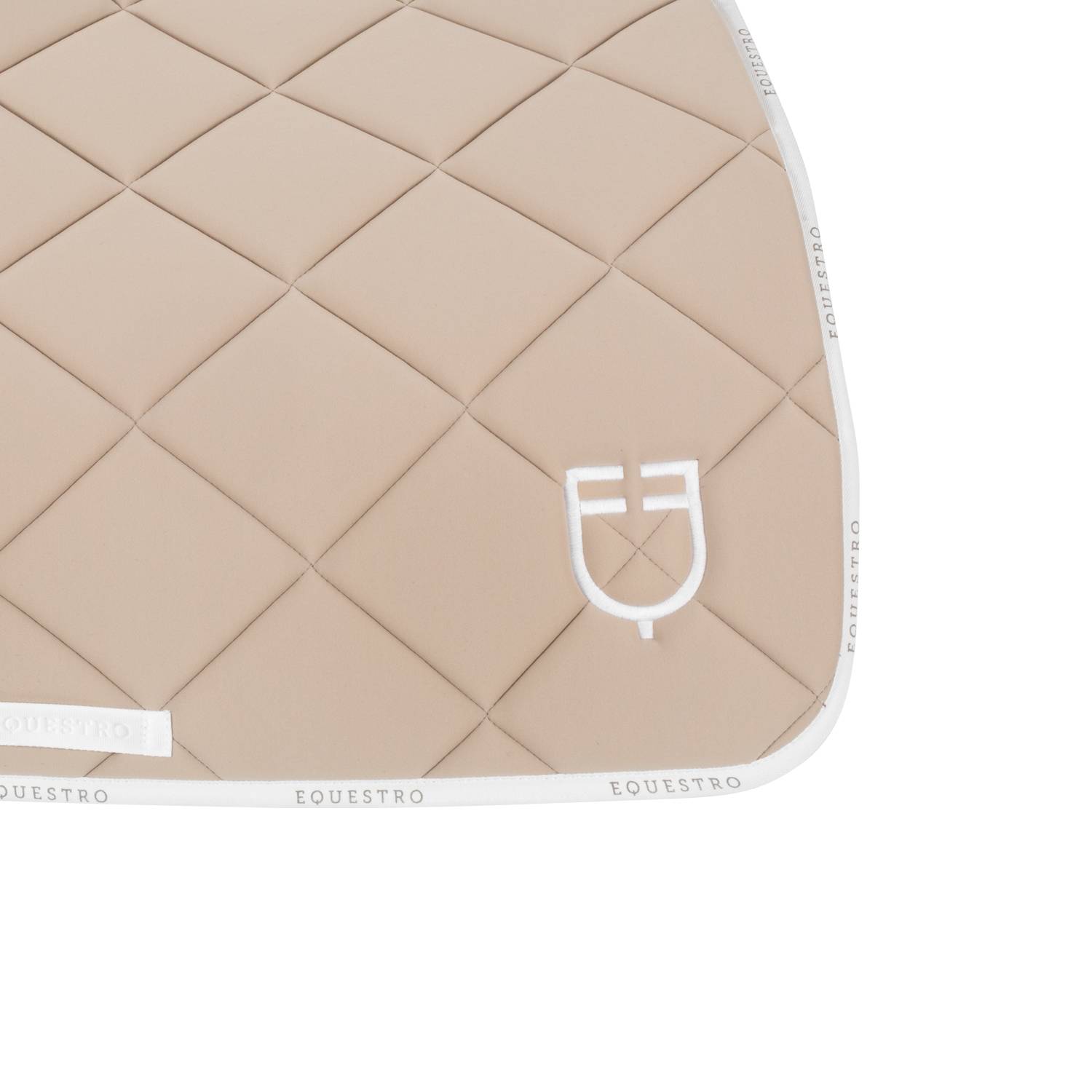 Tapis de selle technique logo beige/blanc - EQUESTRO