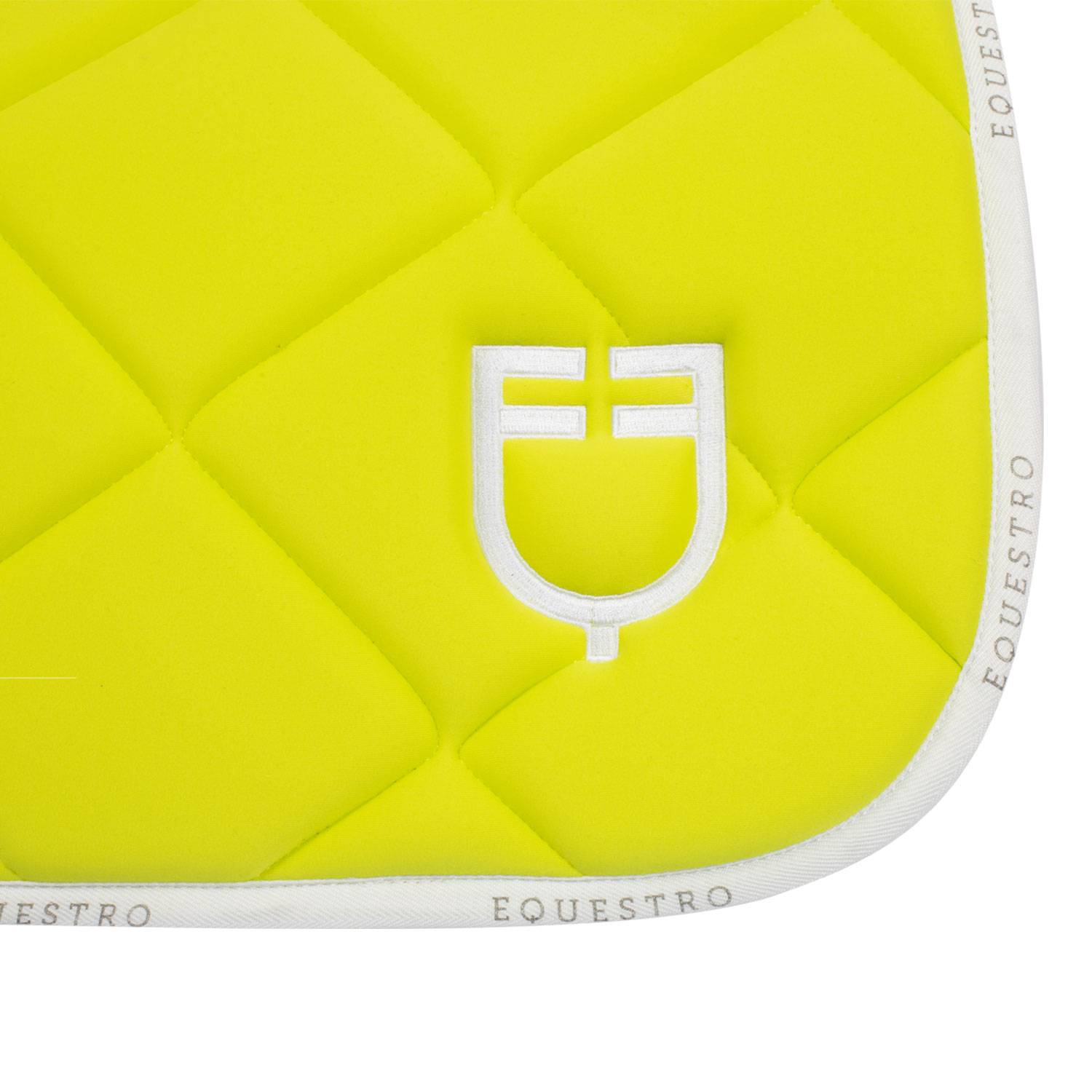 Technical saddle pad logo yellow/white - EQUESTRO