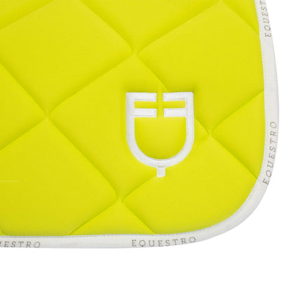 Technical saddle pad logo yellow/white - EQUESTRO