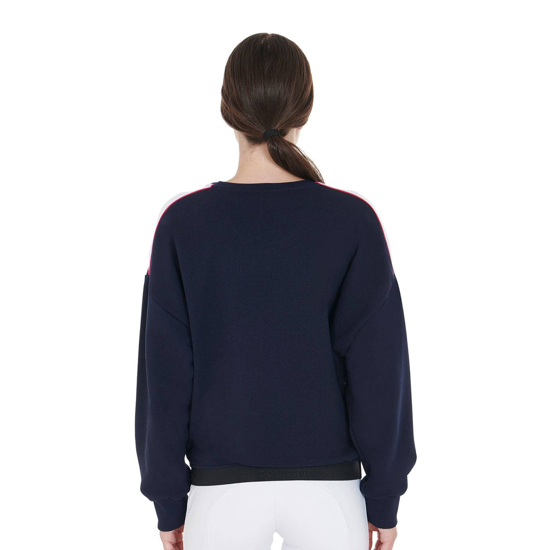 Navy/fuchsia round-neck sweatshirt - Equestro