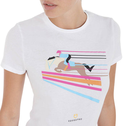 T-shirt ajusté design de saut coloré - EQUESTRO