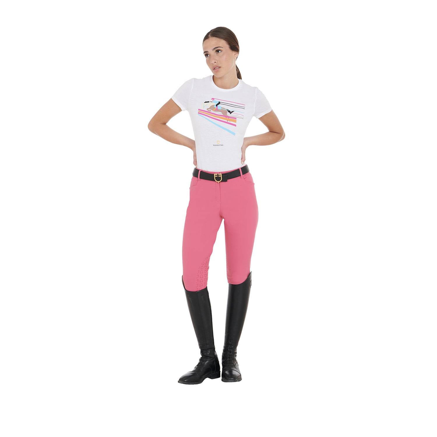 T-shirt ajusté design de saut coloré - EQUESTRO