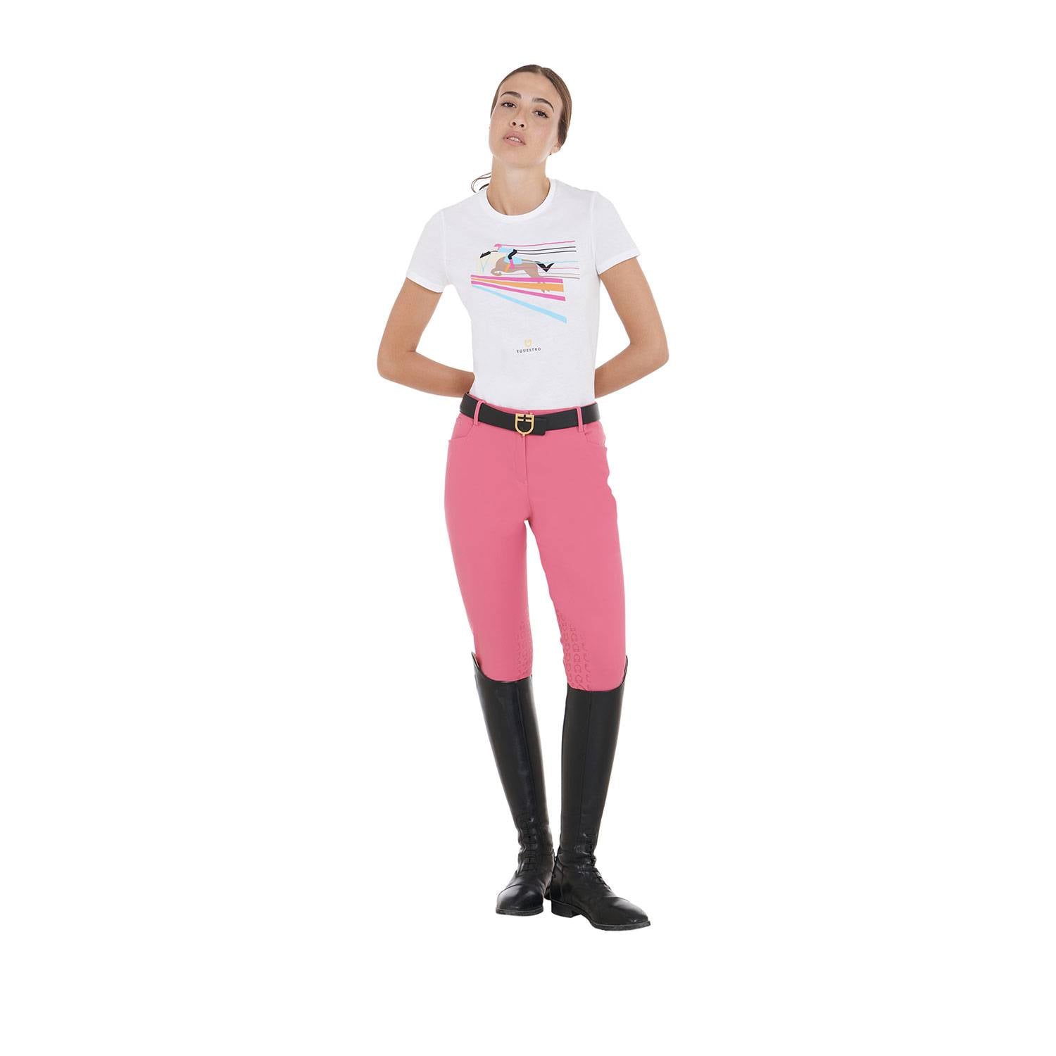 T-shirt ajusté design de saut coloré - EQUESTRO