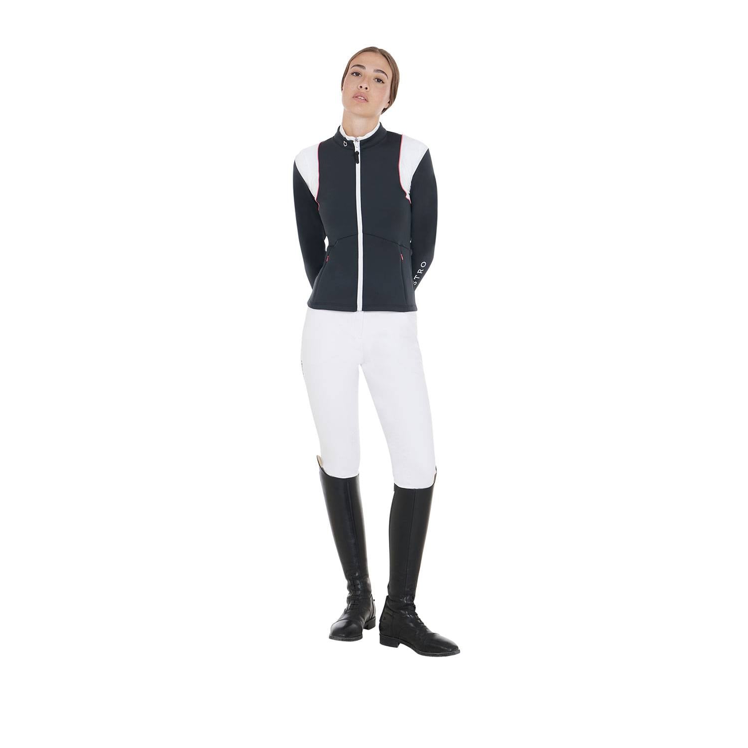 Veste technique avec inserts perforés marine/fuchsia - EQUESTRO