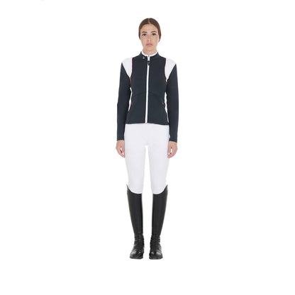Veste technique avec inserts perforés marine/fuchsia - EQUESTRO