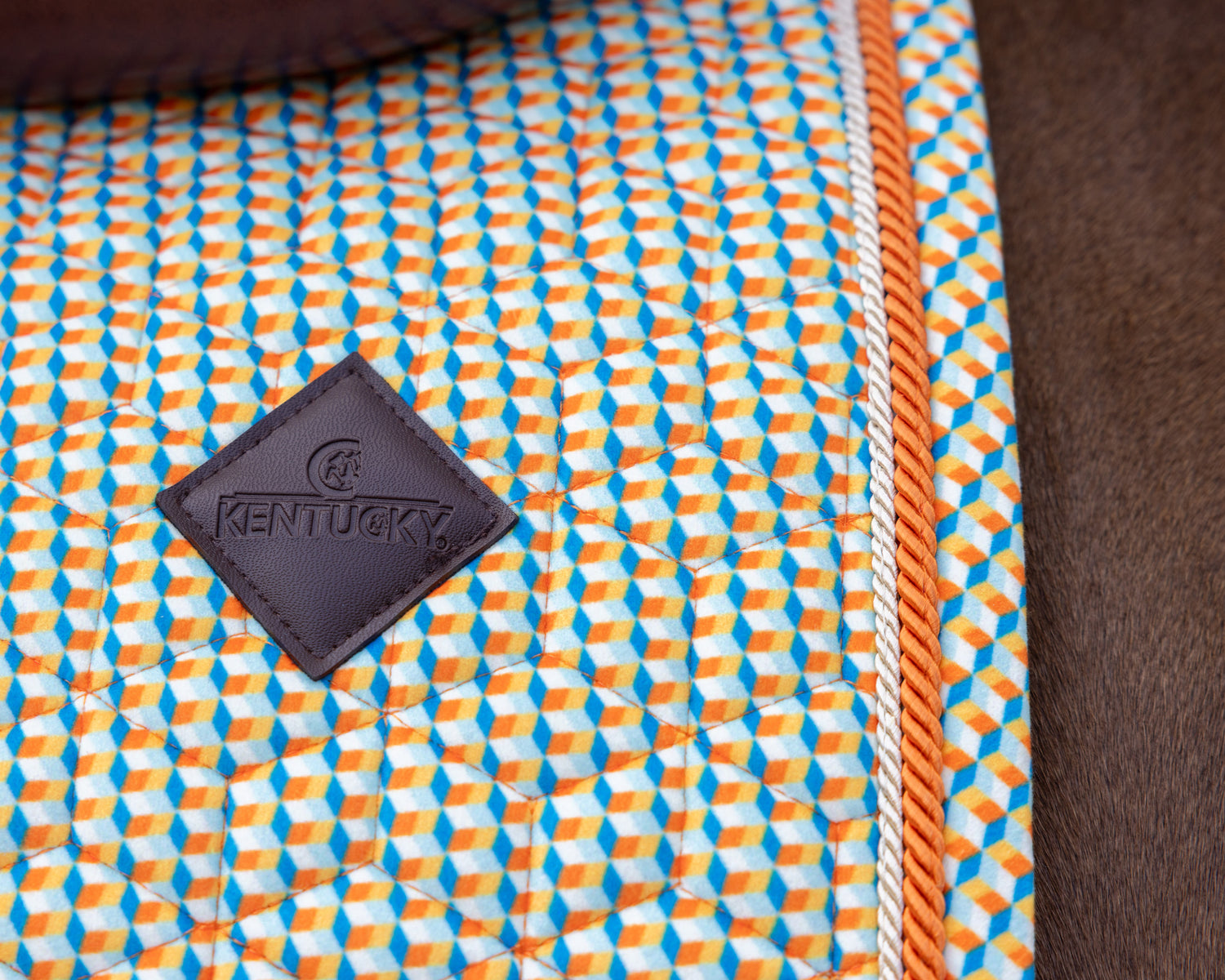 Tapis de Selle Velvet printing Orange et Bleu MIXTE - Kentucky