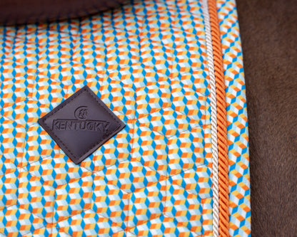 Tapis de Selle Velvet printing Orange et Bleu MIXTE - Kentucky