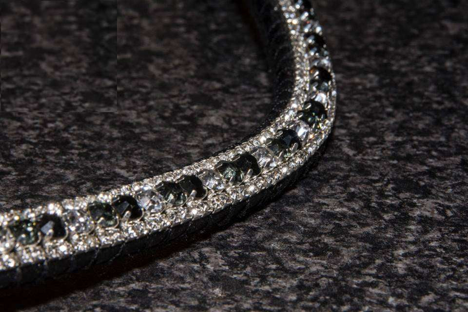 Frontal strass argent et noirs