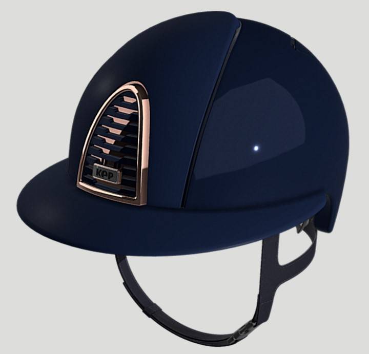 Casque CROMO 2.0 Polish Bleu Rose Gold visière POLO - KEP ITALIA