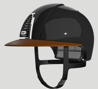 Casque CROMO 2.0 Noir Shine visière POLO Beige - KEP