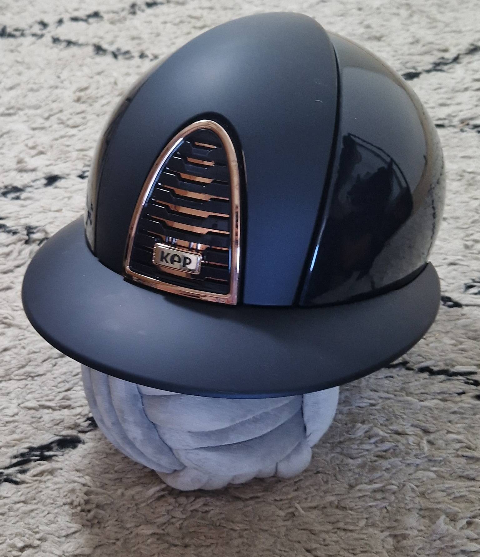 Casque CROMO 2.0 Polish Bleu Rose Gold visière POLO - KEP ITALIA