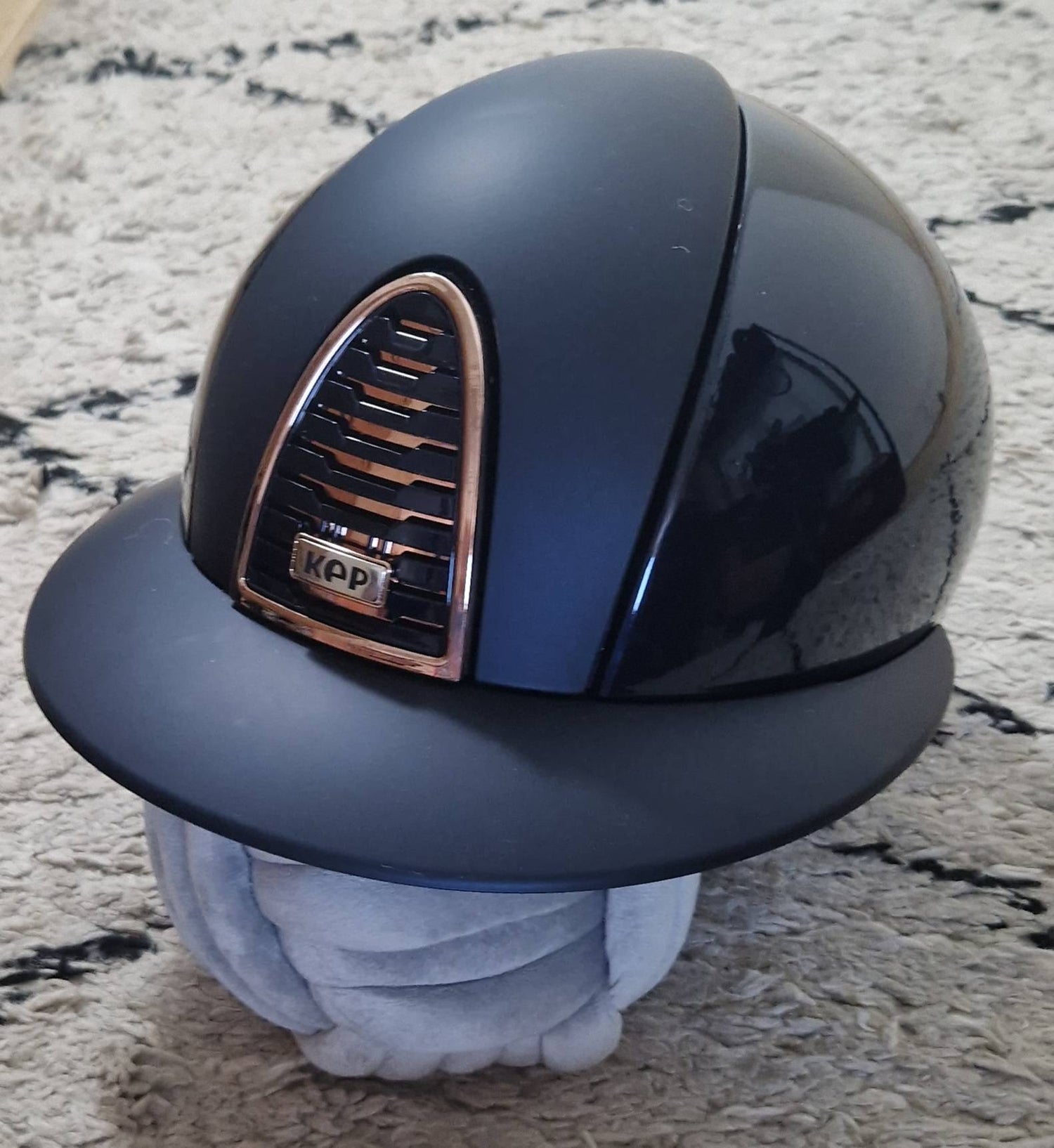 Casque CROMO 2.0 Polish Bleu Rose Gold visière POLO - KEP ITALIA