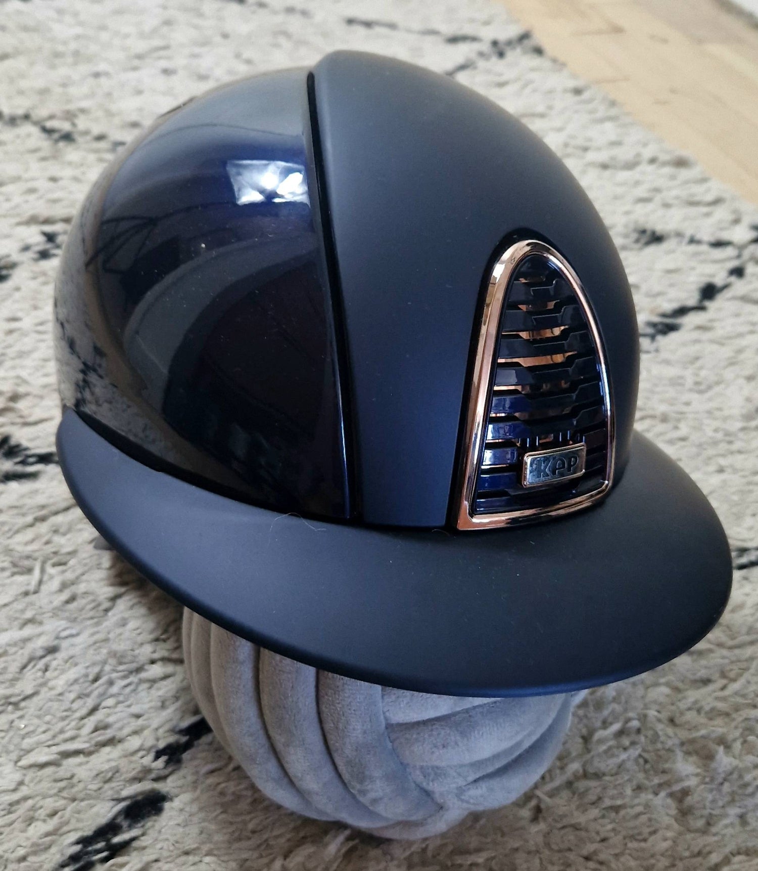Casque CROMO 2.0 Polish Bleu Rose Gold visière POLO - KEP ITALIA