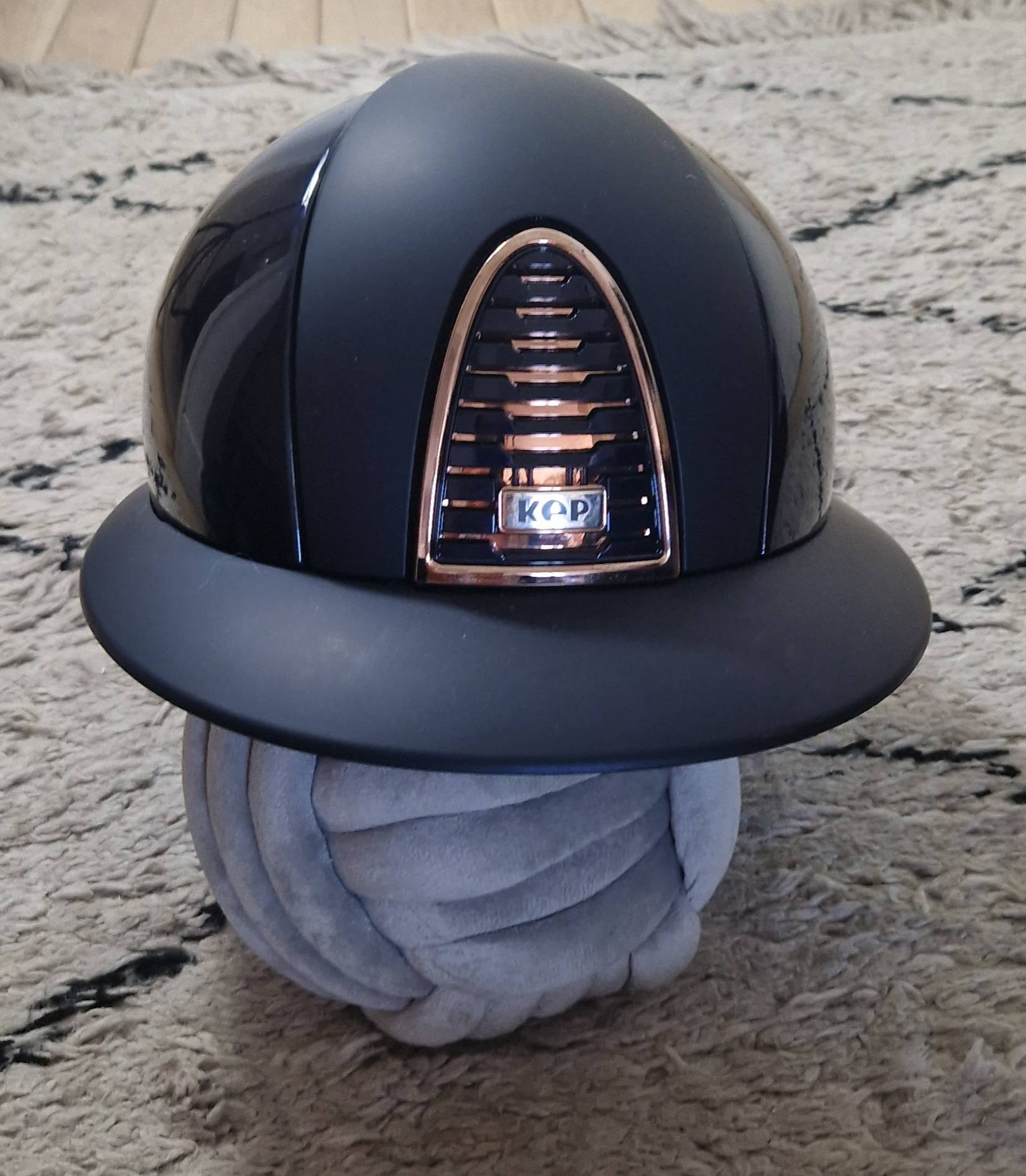 Casque CROMO 2.0 Polish Bleu Rose Gold visière POLO - KEP ITALIA