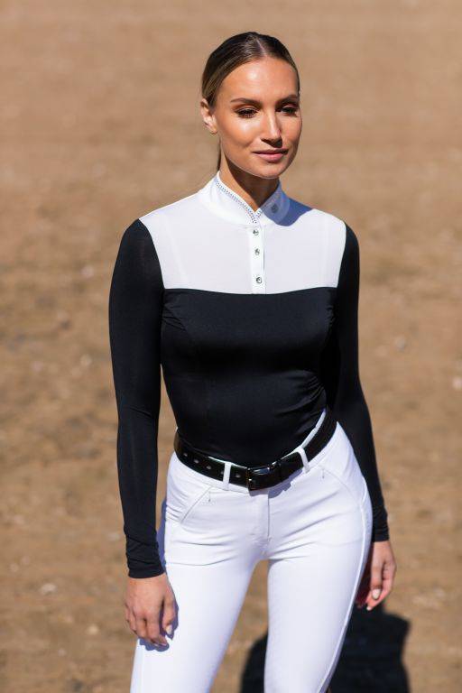 Revenew Black Edition long-sleeved competition polo shirt - Equestrian Stockholm