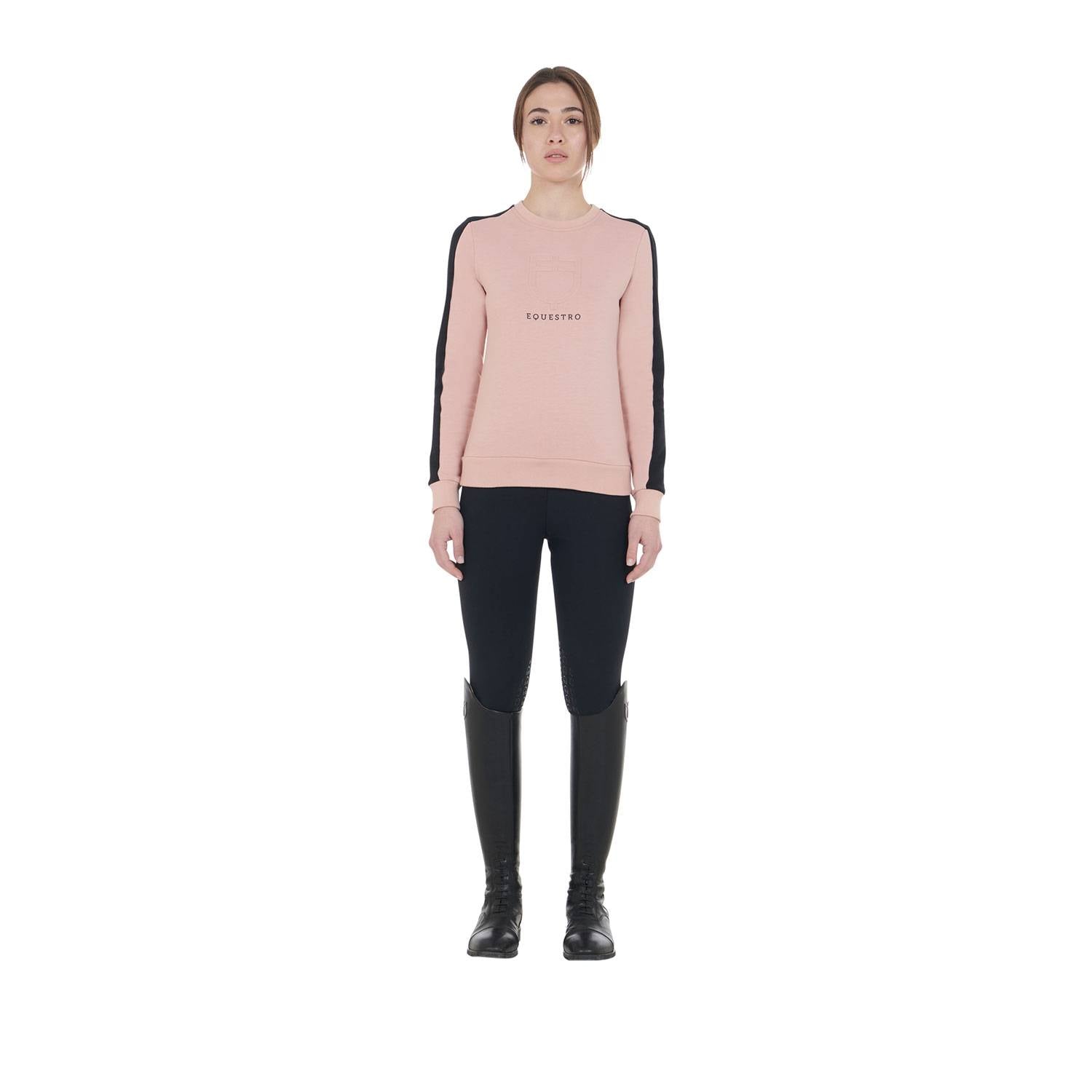 Sweat-shirt à col rond cameo rose - EQUESTRO