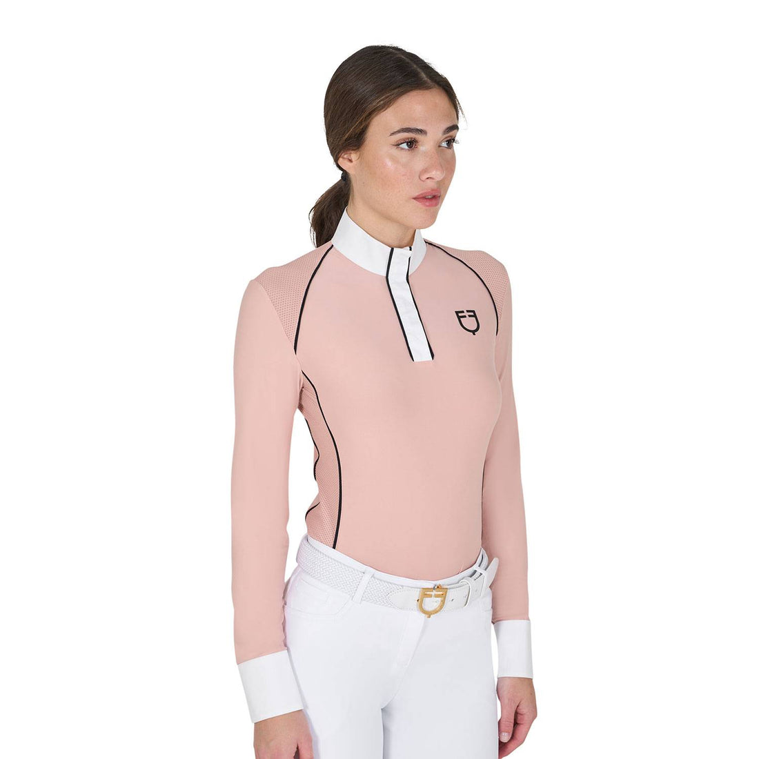 Long sleeve technical slim fit competition polo shirt - EQUESTRO