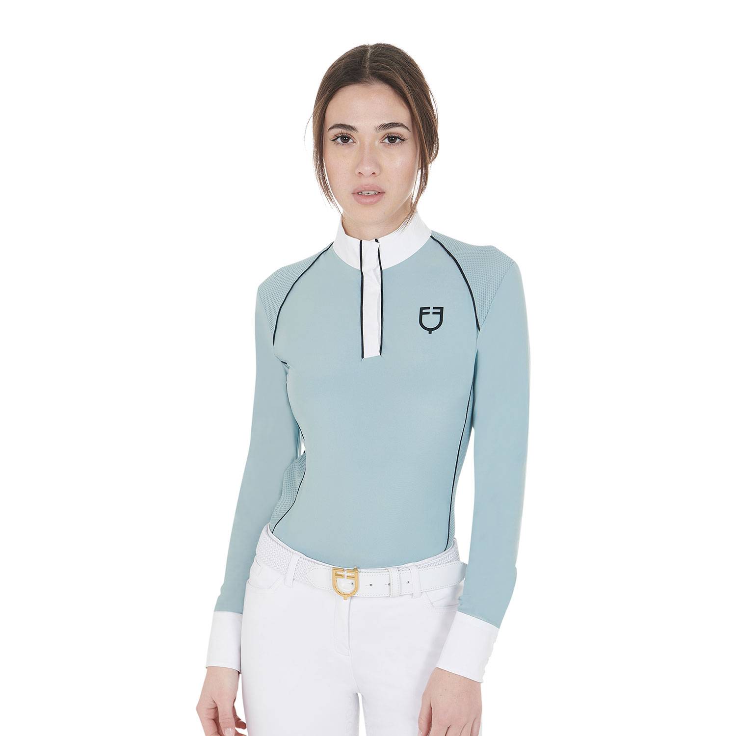 Haut D'équitation Respirant Rail Side Quarter Zip - Manches Haut D'équitation Respirant Rail Side Quarter Zip - Manches