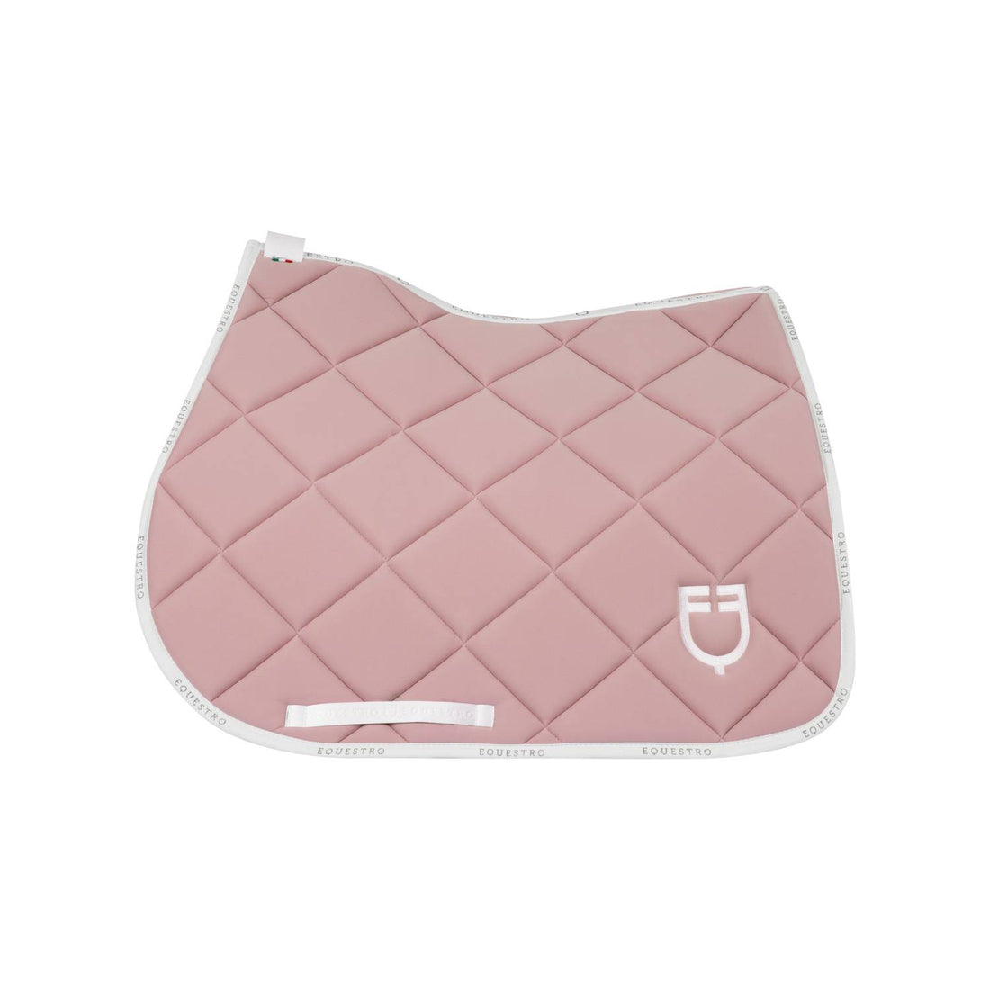 Tapis de selle logo cameo rose/blanc - EQUESTRO