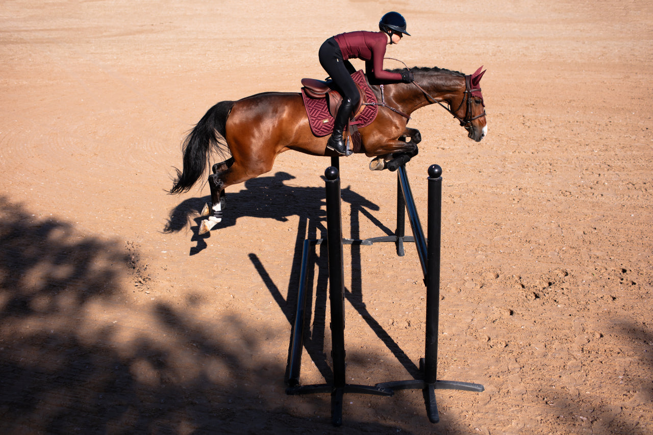 Modern New Maroon saddle pad - Equestrian Stockholm