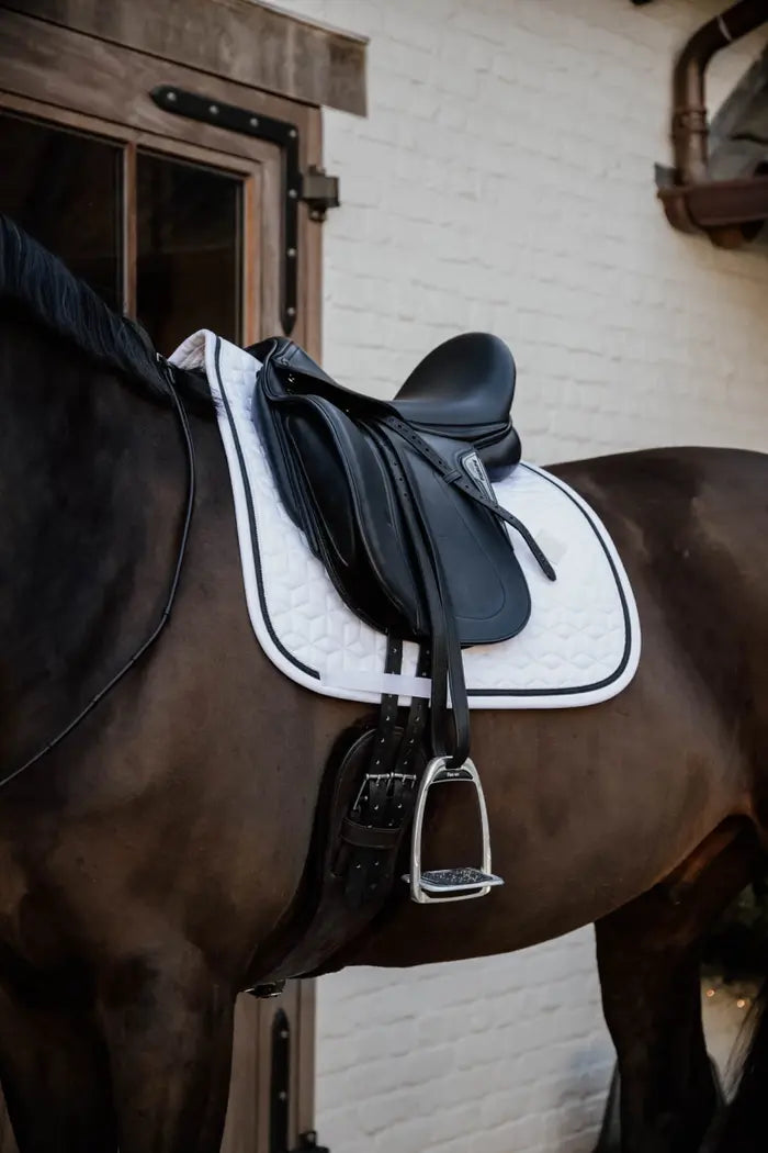 Tapis de selle Glitter Rope Blanc/Noir- Kentucky