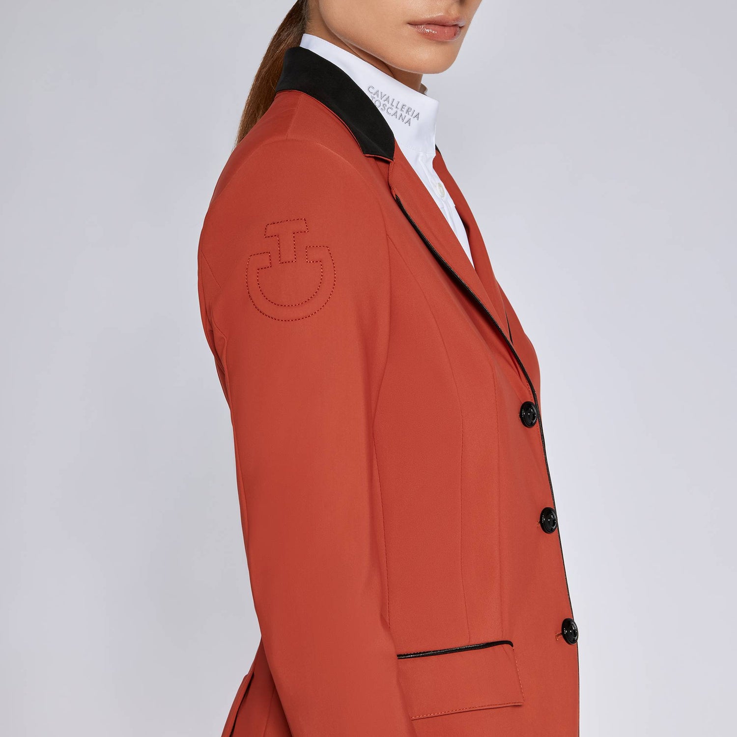 Rive Equestre - CAVALLERIA TOSCANA Veste de Concours Knit Collar (GGU001) Noir Rive Equestre - CAVALLERIA TOSCANA Veste de Concours Knit Collar (GGU001) Noir