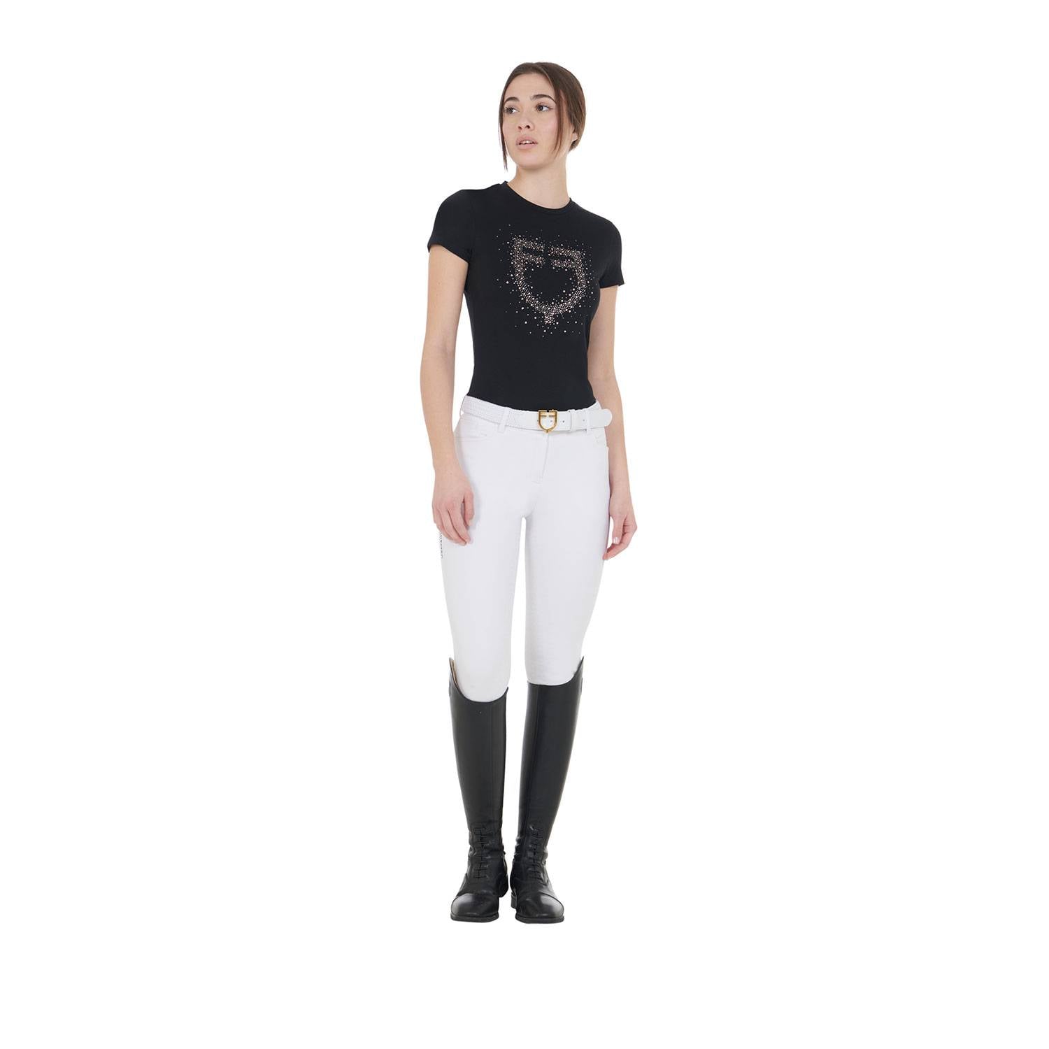 Tee-shirt slim fit strass rosegold - EQUESTRO