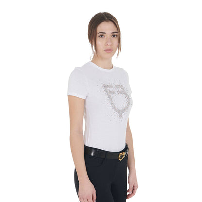 Tee-shirt slim fit strass rosegold - EQUESTRO