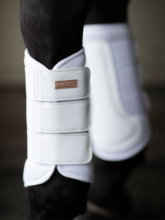 Classic mesh dressage gaiters White Rose Gold - Equestrian Stockholm