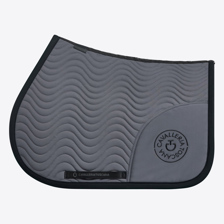 Double Orbit Wave Quilted Anthracite saddle pad - CAVALLERIA TOSCANA