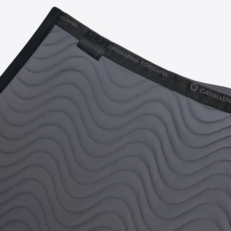 Double Orbit Wave Quilted Anthracite saddle pad - CAVALLERIA TOSCANA