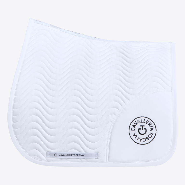 Double Orbit Wave Quilted Saddle Pad White - CAVALLERIA TOSCANA